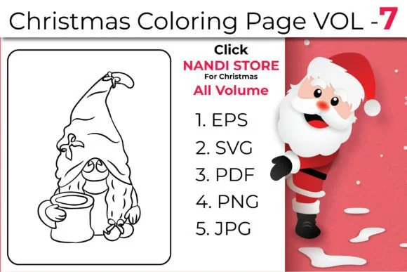 Christmas Kids Coloring Book Pages Vol 7