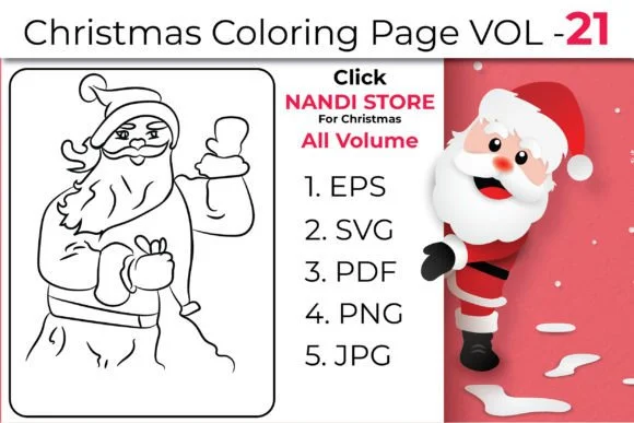 Christmas Kids Coloring Book Pages Vol21