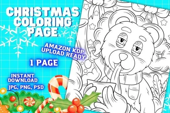 Christmas Coloring Page for Adults #14