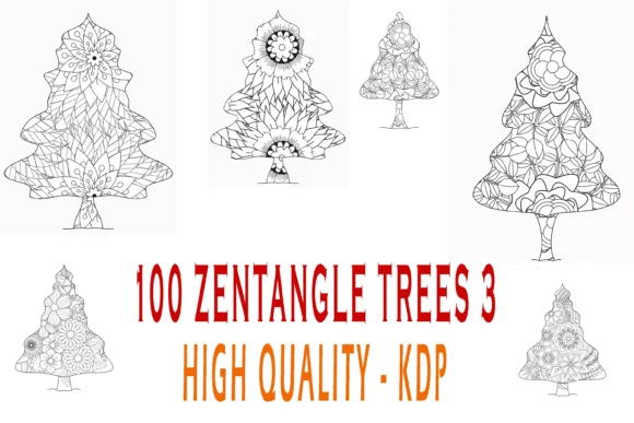 100 Zentangle Christmas Trees Vol 3