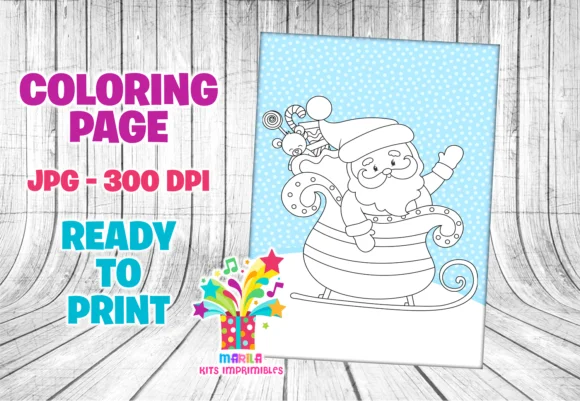 Christmas Santa Coloring Page #7