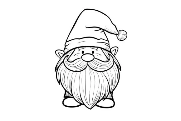 Christmas Gnome Coloring Page