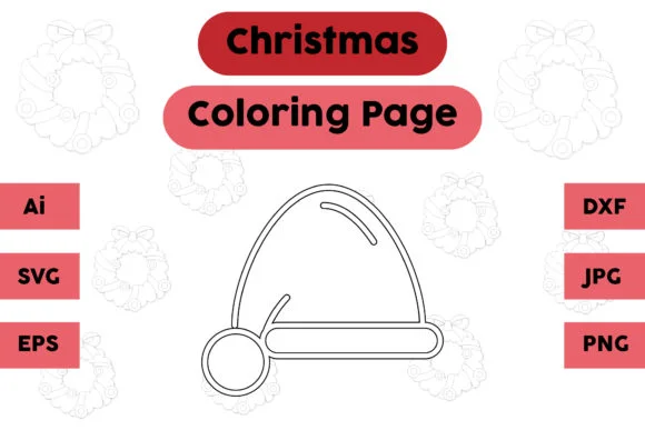 Christmas Coloring Page - Hat 08