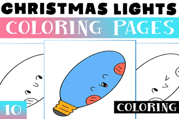 Cute Christmas Lights Coloring Pages