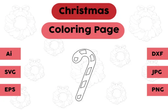 Christmas Coloring Page - Candy 01