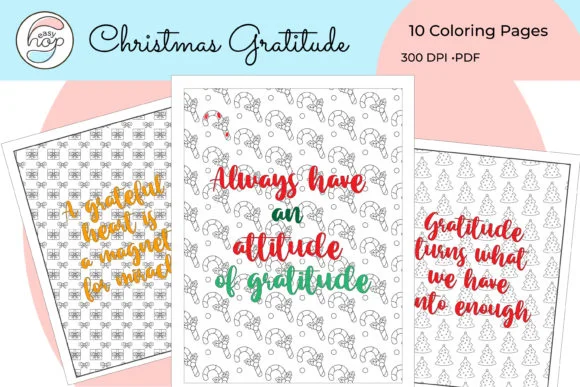 Christmas Gratitude Coloring Pages