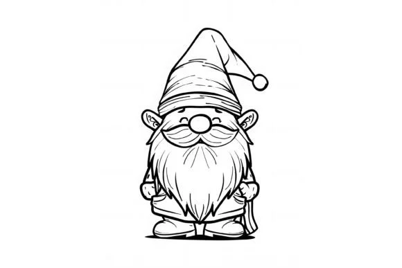 Christmas Gnome Coloring Page