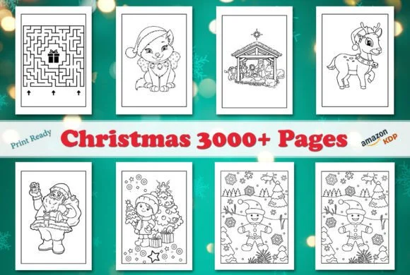 Christmas Kids 3000 Coloring Pages-KDP