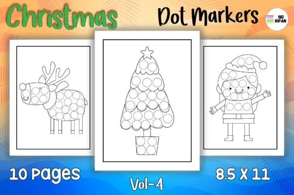 Christmas Dot Marker Coloring Page 04