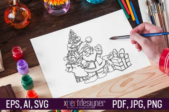 Christmas Coloring Page for Kids: Vol-09
