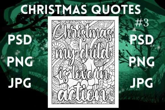 Christmas Quotes Coloring Page