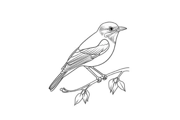 Cute Christmas Bird Coloring Page