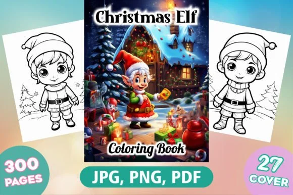 Christmas Elf Coloring Pages for Kids