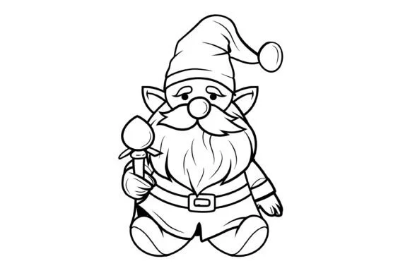 Christmas Gnome Coloring Page