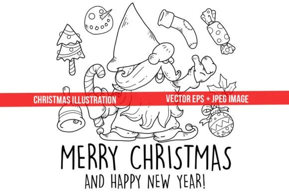 Christmas Gnome Coloring 5