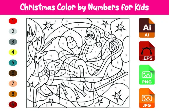 Christmas Color by Numbers for Kids (08)
