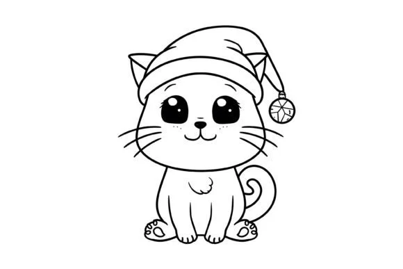 Cute Christmas Animal Kids Coloring Page