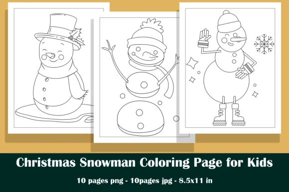 Christmas Snowman Coloring Page for Kids