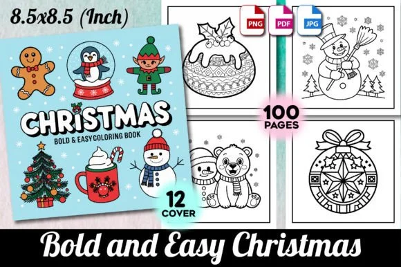 Bold and Easy Christmas Coloring Pages