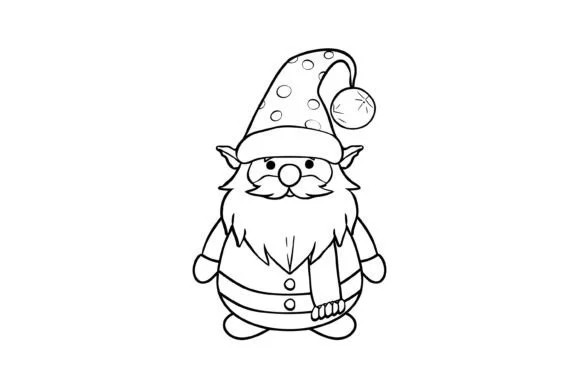 Christmas Gnome Coloring Page