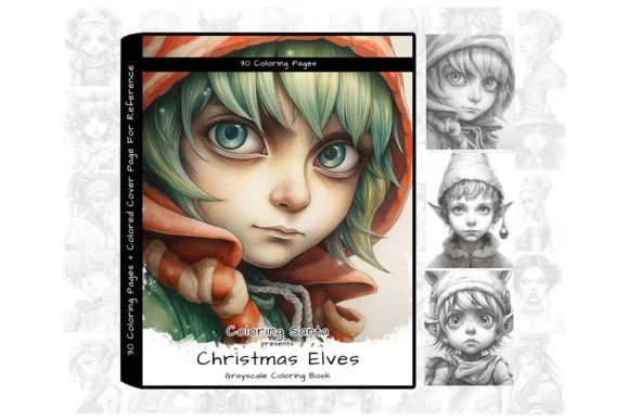 Christmas Elves Coloring Book