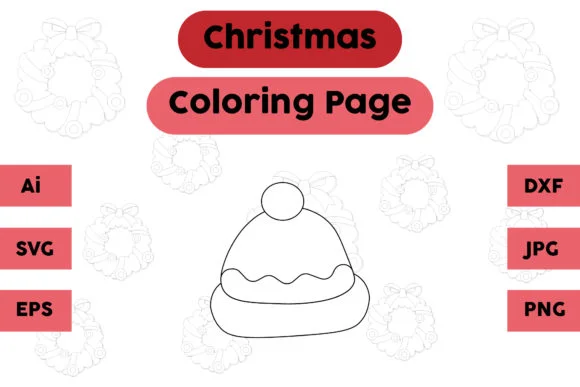 Christmas Coloring Page - Hat 07