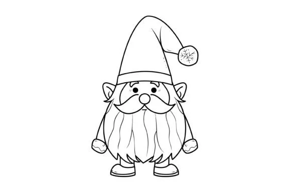 Christmas Gnome Coloring Page