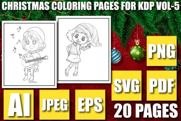 CHRISTMAS COLORING PAGES for KDP VOL-5