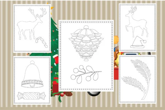 Christmas Coloring Book Design for Kids