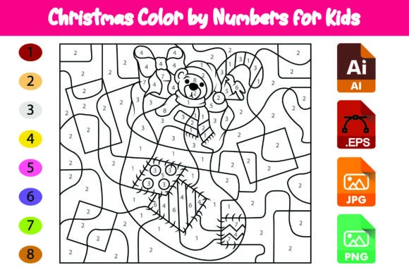 Christmas Color by Numbers for Kids (04)