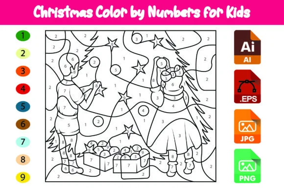 Christmas Color by Numbers for Kids (03)