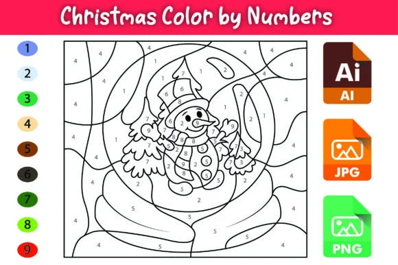Christmas Color by Numbers for Kids (12)