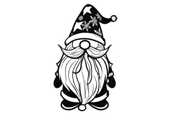 Christmas Gnome Coloring Page