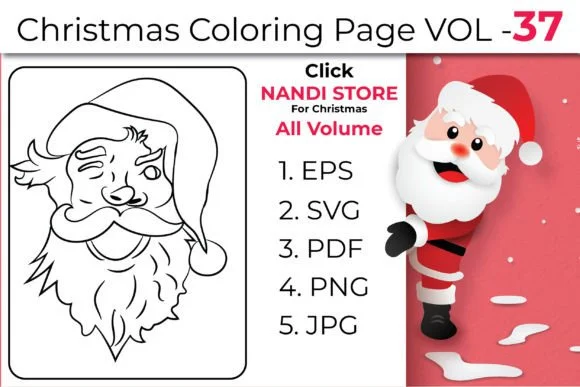 Christmas Kids Coloring Book Pages Vol37