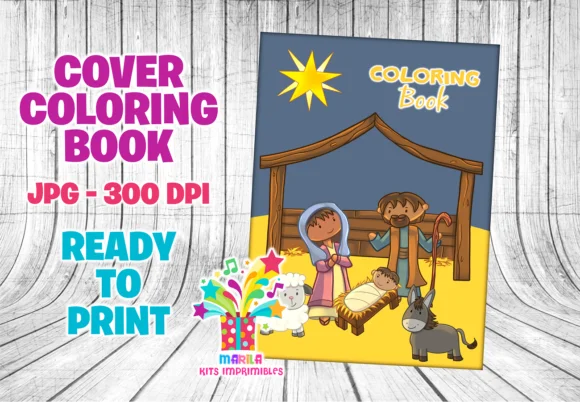 Cover Coloring Book Christmas Nativity