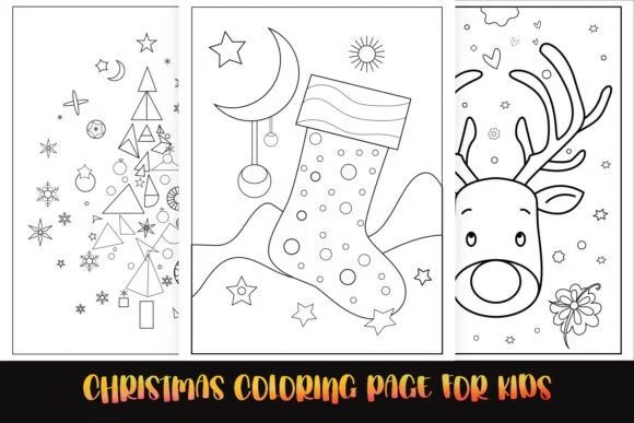 Festive Christmas Coloring Page for Kids