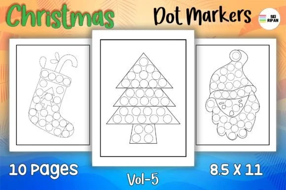 Christmas Dot Marker Coloring Page 05