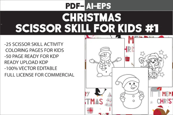 Christmas Scissor Skills Activity Book 1