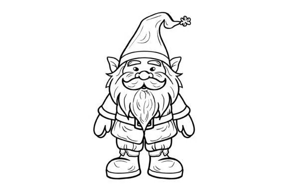 Christmas Gnome Coloring Page