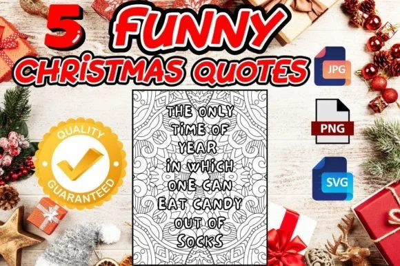 Funny Christmas Quotes Coloring Pages