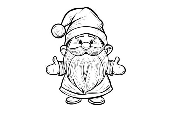 Christmas Gnome Coloring Page
