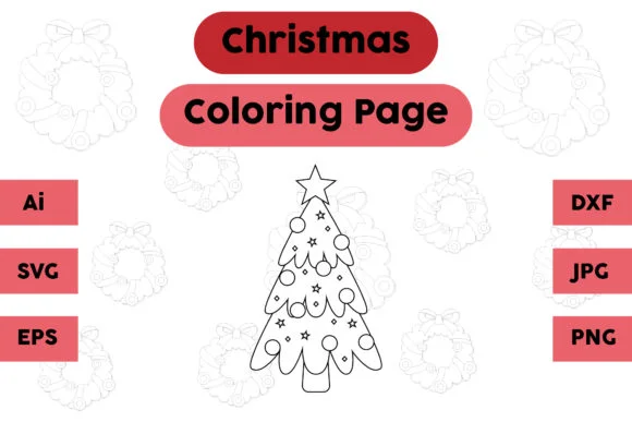 Christmas Coloring Page - Tree 02