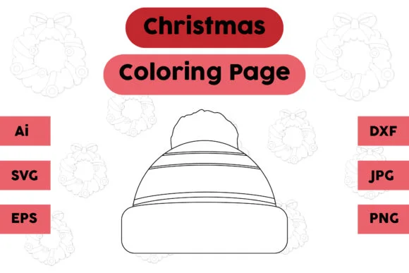 Christmas Coloring Page - Hat 09