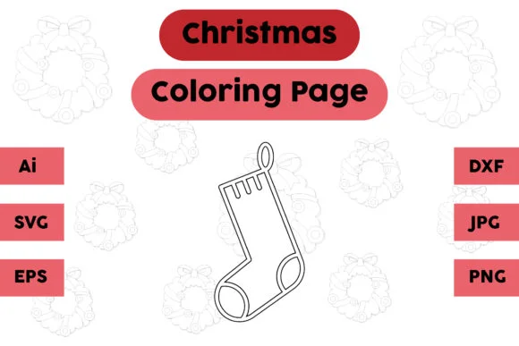 Christmas Coloring Page - Socks 11