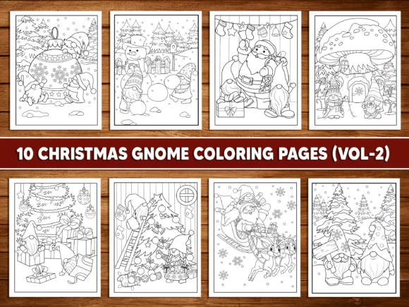 Christmas Gnome Coloring Page for Kids