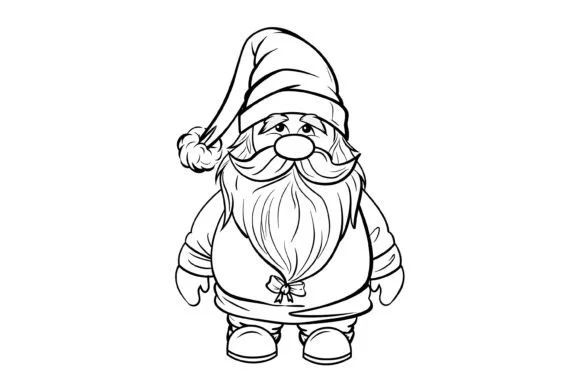 Christmas Gnome Coloring Page