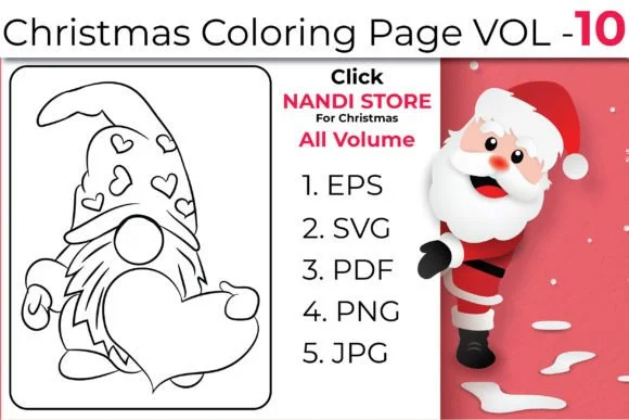 Christmas Kids Coloring Book Pages Vol10