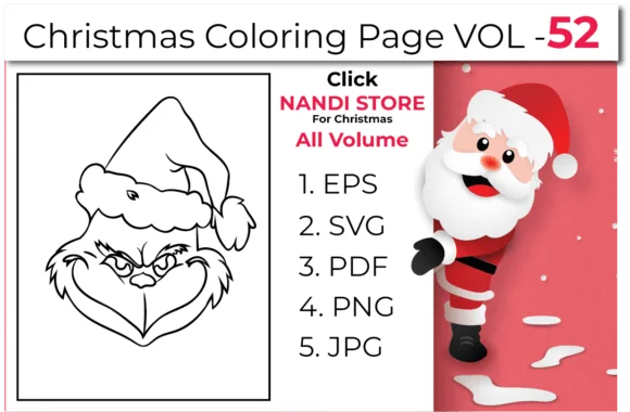 Christmas Kids Coloring Book Pages Vol52