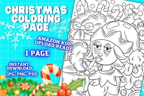 Christmas Coloring Page for Adults #28