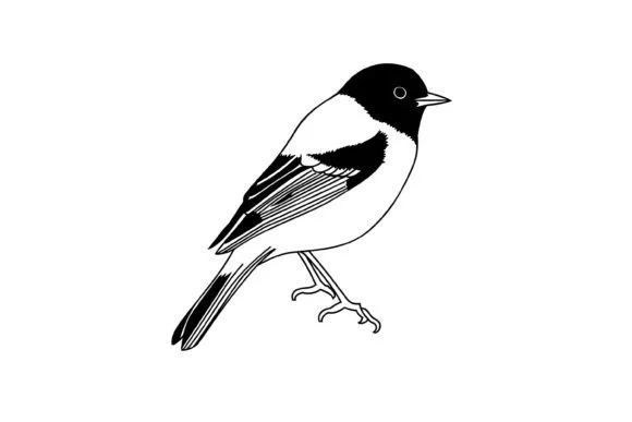 Cute Christmas Bird Coloring Page